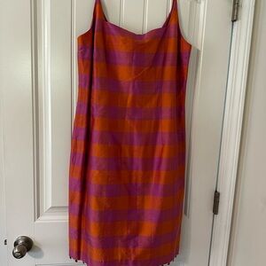 Maggy London Orange and Purple Striped Midi Dress